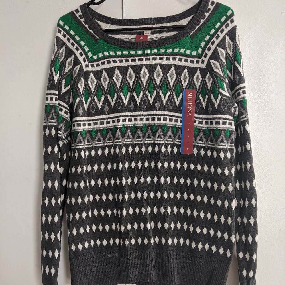 Women's Merona Sweater, L, Geometric Pattern